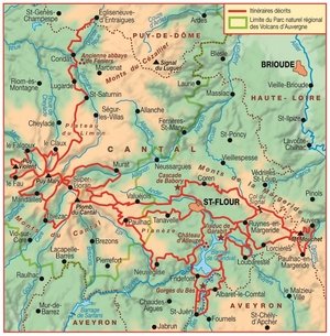  carte Tour des volcan du cantal