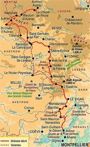 carte Sentier chemin de Saint-Guilhem-le-Désert 